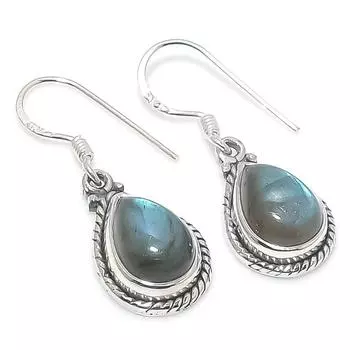 Natural Labradorite Gemstone 925 Solid Sterling Silver Gift Earring 1.25 e3t01