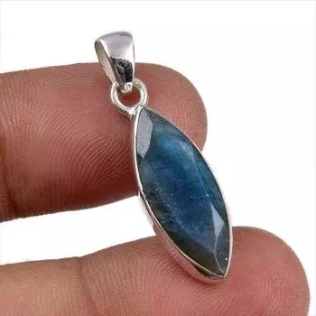 Natural Labradorite Gemstone 925 Solid Sterling Silver Gift Pendant 1.25 p0y97
