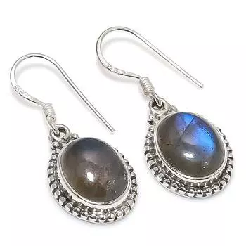 Natural Labradorite Gemstone 925 Solid Sterling Silver Gift Earring 1.25 C6J94