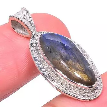 Natural Labradorite Gemstone 925 Solid Sterling Silver Gift Pendant 1.26 u1p64