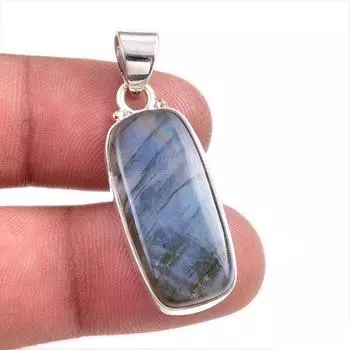 Natural Labradorite Gemstone 925 Solid Sterling Silver Jewelry Pendant 1.5 d5O25