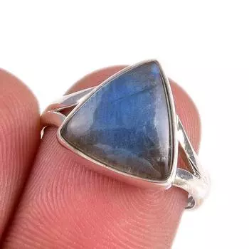 Natural Labradorite Gemstone 925 Solid Sterling Silver Jewelry Ring Size 7 C7E41