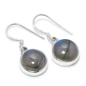 Natural Labradorite Gemstone 925 Solid Sterling Silver Gift Earring 1.25 c9h86