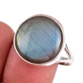 Natural Labradorite Gemstone 925 Solid Sterling Silver Jewelry Ring Size 10 W5P04