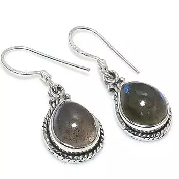 Natural Labradorite Gemstone 925 Solid Sterling Silver Gift Earring 1.25 C2I55