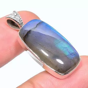 Natural Labradorite Gemstone 925 Solid Sterling Silver Gift Pendant 1.42 d3z61