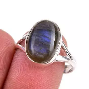 Natural Labradorite Gemstone 925 Solid Sterling Silver Jewelry Ring Size 9 G9g50