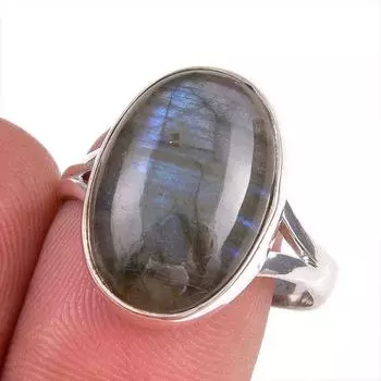 Natural Labradorite Gemstone 925 Solid Sterling Silver Jewelry Ring Size 9 z2e25