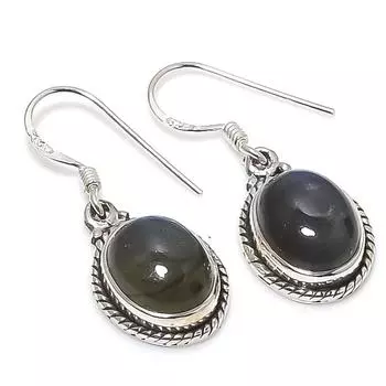 Natural Labradorite Gemstone 925 Solid Sterling Silver Gift Earring 1.25 e8b26