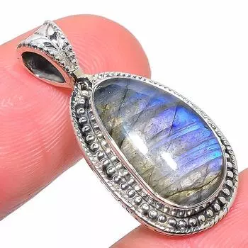 Natural Labradorite Gemstone 925 Solid Sterling Silver Gift Pendant 1.26 V2h08