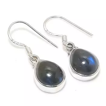 Natural Labradorite Gemstone 925 Solid Sterling Silver Gift Earring 1.25 p8E39