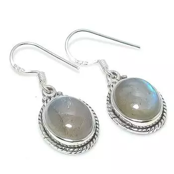 Natural Labradorite Gemstone 925 Solid Sterling Silver Gift Earring 1.25 M3K40