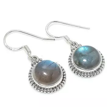 Natural Labradorite Gemstone 925 Solid Sterling Silver Gift Earring 1.25 S7b07