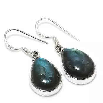 Natural Labradorite Gemstone 925 Solid Sterling Silver Gift Earring 1.25 B8k92