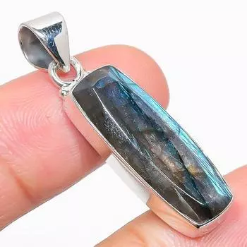 Natural Labradorite Gemstone 925 Solid Sterling Silver Gift Pendant 1.50 I9h61
