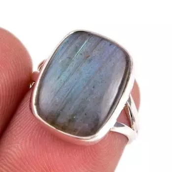 Natural Labradorite Gemstone 925 Solid Sterling Silver Jewelry Ring S.5.5 G4H49
