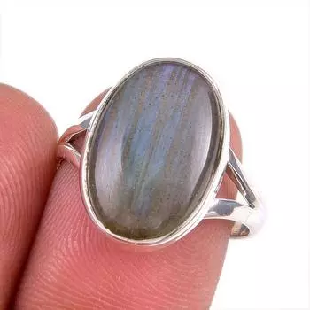 Natural Labradorite Gemstone 925 Solid Sterling Silver Jewelry Ring S.7.5 d9i44