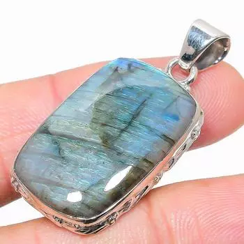Natural Labradorite Gemstone 925 Solid Sterling Silver Gift Pendant 1.75 W8w45