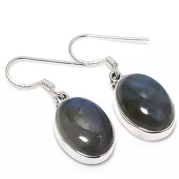 Natural Labradorite Gemstone 925 Solid Sterling Silver Gift Earring 1.25 P6F41