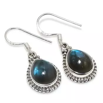 Natural Labradorite Gemstone 925 Solid Sterling Silver Gift Earring 1.25 M0i78