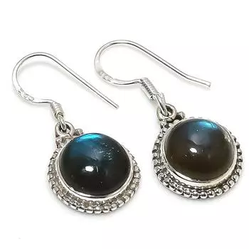 Natural Labradorite Gemstone 925 Solid Sterling Silver Gift Earring 1.25 G6i61