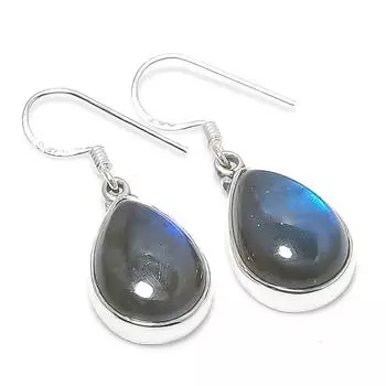 Natural Labradorite Gemstone 925 Solid Sterling Silver Gift Earring 1.25 l4M09