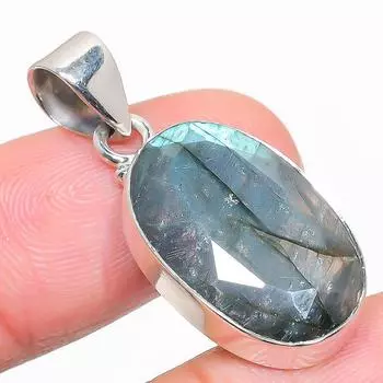 Natural Labradorite Gemstone 925 Solid Sterling Silver Gift Pendant 1.50 v8g02