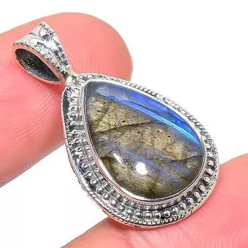 Natural Labradorite Gemstone 925 Solid Sterling Silver Gift Pendant 1.26 P6U02