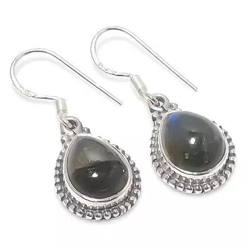 Natural Labradorite Gemstone 925 Solid Sterling Silver Gift Earring 1.25 N2j32