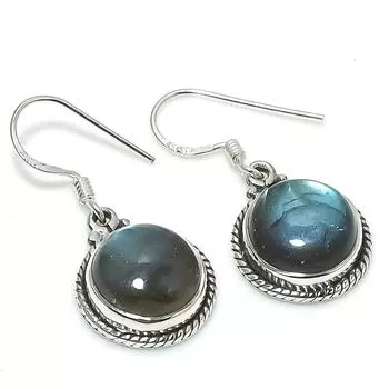 Natural Labradorite Gemstone 925 Solid Sterling Silver Gift Earring 1.25 e1P32