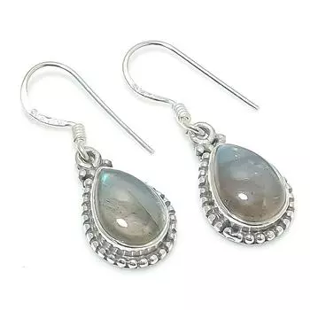 Natural Labradorite Gemstone 925 Solid Sterling Silver Gift Earring 1.25 R4K09