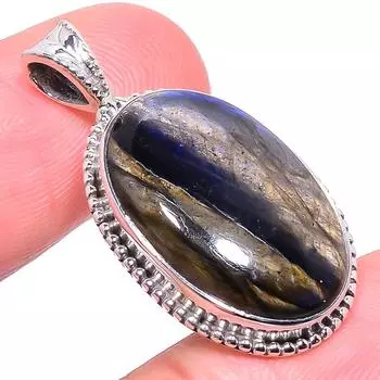 Natural Labradorite Gemstone 925 Solid Sterling Silver Gift Pendant 1.38 G6I92