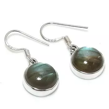 Natural Labradorite Gemstone 925 Solid Sterling Silver Gift Earring 1.25 G9d56
