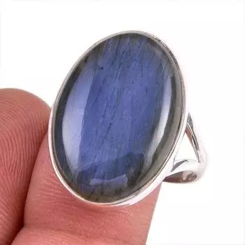 Natural Labradorite Gemstone 925 Solid Sterling Silver Jewelry Ring Size 10 z8p22