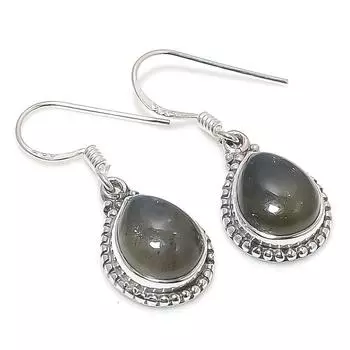 Natural Labradorite Gemstone 925 Solid Sterling Silver Gift Earring 1.25 k1w80