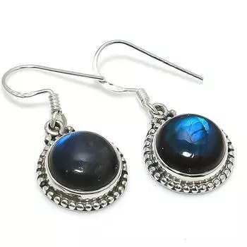 Natural Labradorite Gemstone 925 Solid Sterling Silver Gift Earring 1.25 V1z67