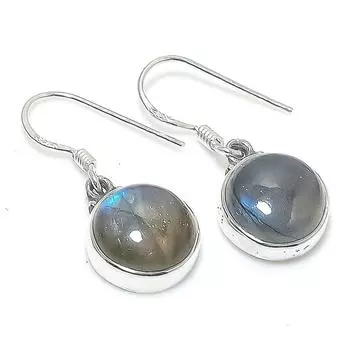 Natural Labradorite Gemstone 925 Solid Sterling Silver Gift Earring 1.25 r2r59