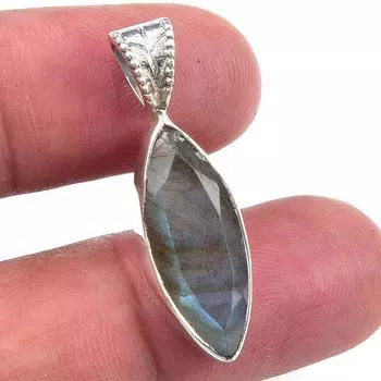 Natural Labradorite Gemstone 925 Solid Sterling Silver Gift Pendant 1.25 J5W42