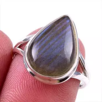 Natural Labradorite Gemstone 925 Solid Sterling Silver Jewelry Ring Size 7 u7t31