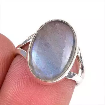 Natural Labradorite Gemstone 925 Solid Sterling Silver Jewelry Ring S.5.5 v8h49