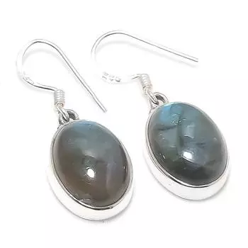 Natural Labradorite Gemstone 925 Solid Sterling Silver Gift Earring 1.25 Z7F48