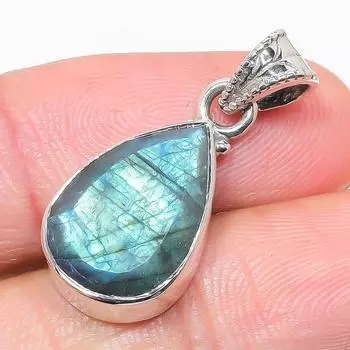 Natural Labradorite Gemstone 925 Solid Sterling Silver Gift Pendant 1.25 I1j36