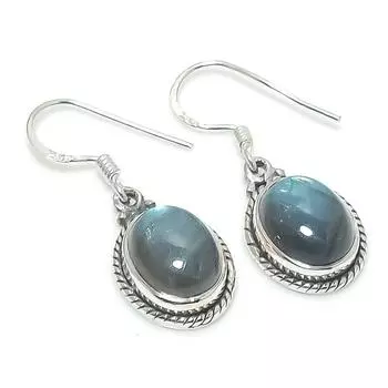 Natural Labradorite Gemstone 925 Solid Sterling Silver Gift Earring 1.25 M1S86