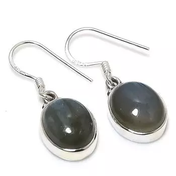 Natural Labradorite Gemstone 925 Solid Sterling Silver Gift Earring 1.25 B3c31