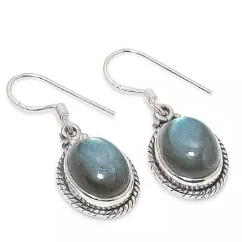 Natural Labradorite Gemstone 925 Solid Sterling Silver Gift Earring 1.25 k9N73