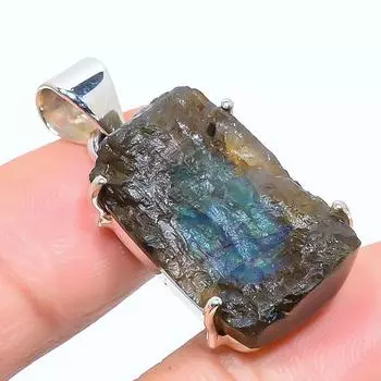 Natural Labradorite Gemstone 925 Solid Sterling Silver Gift Pendant 1.50 a7j22