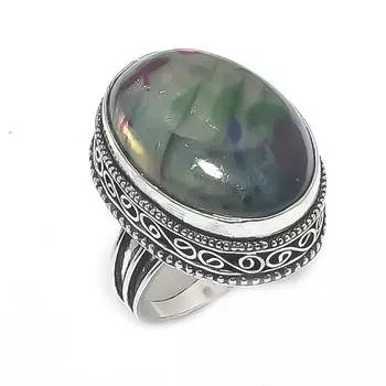 Natural Labradorite Gemstone 925 Sterling Silver Jewelry Ring Size 7 r9h58