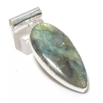 Natural Labradorite Gemstone 925 Sterling Silver Jewelry Pendant 2.48 I1R62
