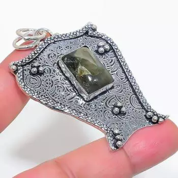 Natural Labradorite Gemstone 925 Sterling Silver Jewelry Pendant 2.56 j8w84