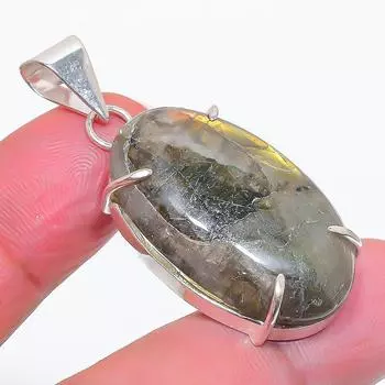 Natural Labradorite Gemstone 925 Sterling Silver Jewelry Pendant 1.77 k8w23
